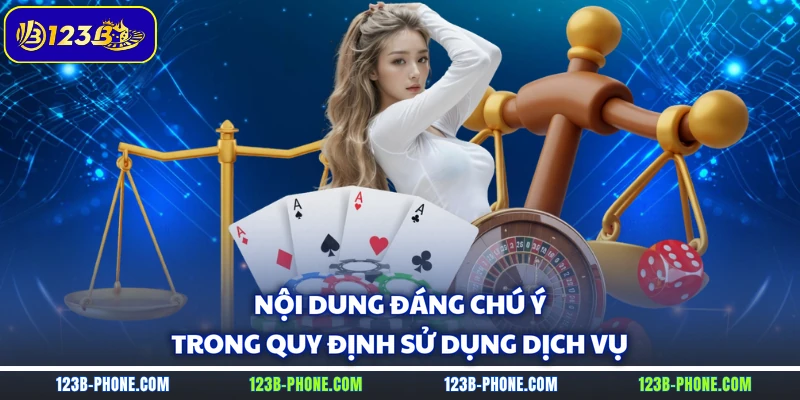 Nội dung đáng chú ý trong quy định sử dụng dịch vụ